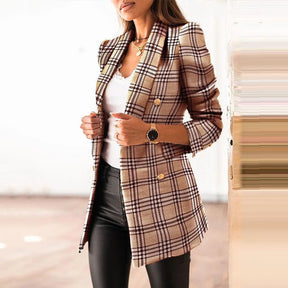 Blazer Feminino Elegante Manga Longa Botão Decoração Terno Jaqueta Arasco