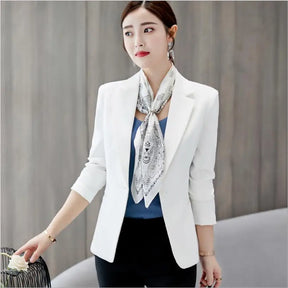 Blazer Feminino Manga Longa Slim Bolsos Escritório Jaqueta Arasco