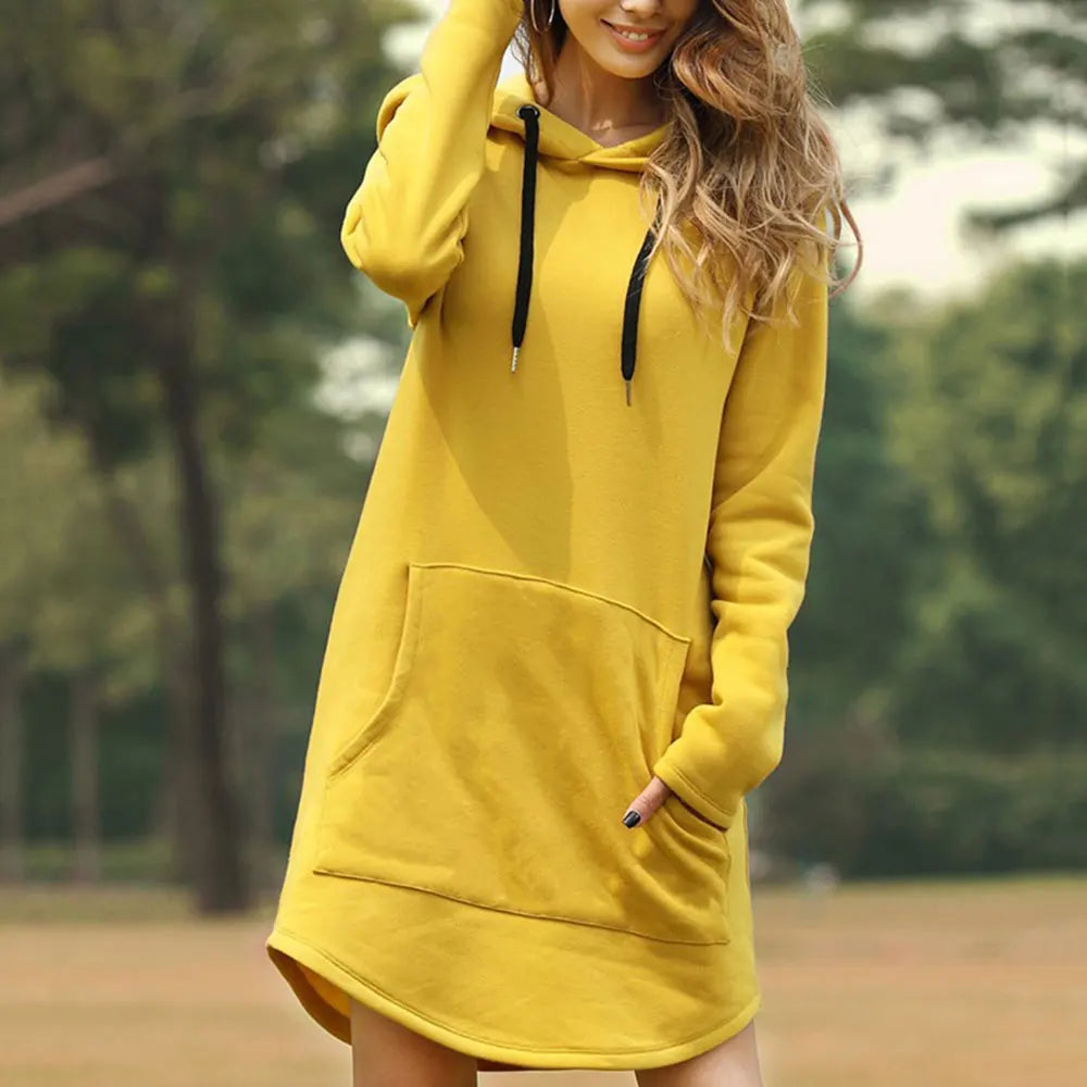 Blusa Feminina Hood Vestido Quente