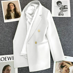 Blazer Feminino Botão Único Slim Manga Longa Outono Inverno Casual Elegante Arasco