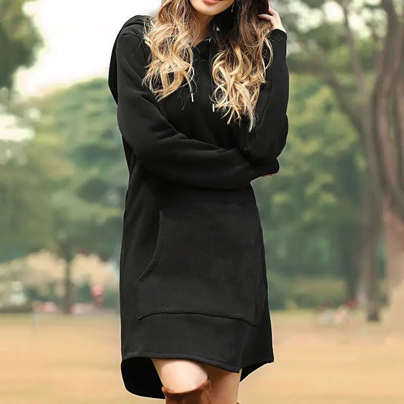 Blusa Feminina Hood Vestido Quente