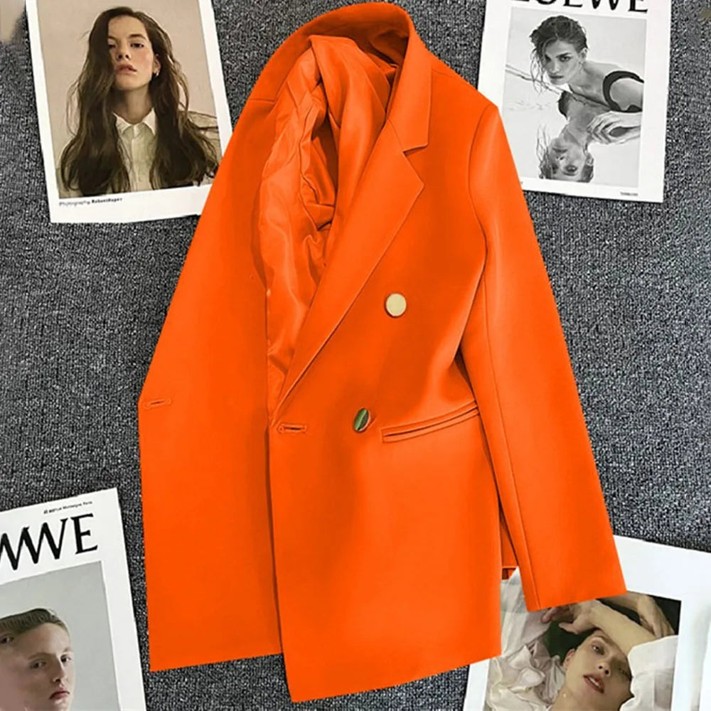 Blazer Feminino Botão Único Slim Manga Longa Outono Inverno Casual Elegante Arasco